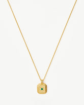 May Birthstone Pendant Necklace | 18k Gold Vermeil/Dyed Green Chalcedony