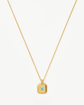 December Birthstone Pendant Necklace | 18k Gold Vermeil/Dyed Turquoise Magnesite