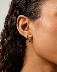 Tennis & Chubby Hoop Earring Set | 18k Gold Vermeil