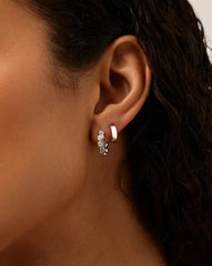 Tennis & Chubby Hoop Earring Set | Sterling Silver