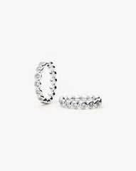 Tennis Classic Hoop Earrings | Silver Plated/Cubic Zirconia