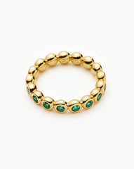 Tennis Eternity Stacking Ring | 18k Gold Vermeil/Emerald Green Nano-crystal