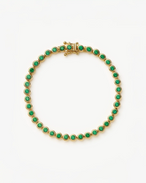 Tennis Round Bracelet | 18k Gold Vermeil/Emerald Green Nano-crystal
