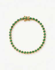 Tennis Round Bracelet | 18k Gold Vermeil/Emerald Green Nano-crystal