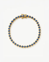 Tennis Round Bracelet | 18k Gold Vermeil/Sapphire Blue Nano-crystal