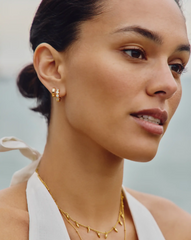 Tennis Small Hoop Earrings| 18k Gold Vermeil Cubic Zirconia