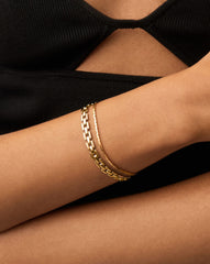Timepiece & Snake Chain Bracelet Set | 18k Gold Plated