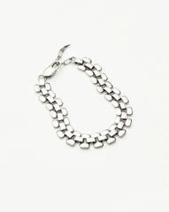 Timepiece Wide Chain Bracelet | Silver Plated