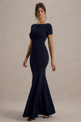 Rian | Navy Short-Sleeve Maxi Dress