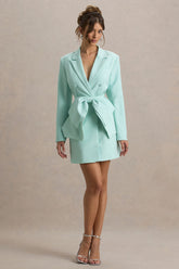 Prized | Mint Green Tailored Blazer Dress With Bow