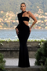 Socialite | Black One-Sleeve Cut-Out Maxi Dress