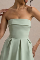 Maddalena | Light Green Bandeau Skater Maxi Dress