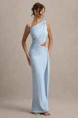 Storm | Powder Blue Asymmetric Maxi Dress With Cut-Out Details