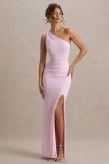 Dressing Up | Pink One Shoulder Maxi Dress With Open Back Detail