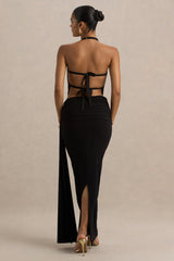 Joi | Black Maxi Skirt With Sash Detail