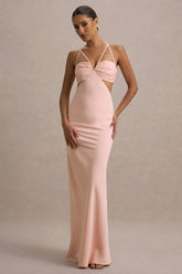 Leandra | Pink Strappy Cut-Out Maxi Dress