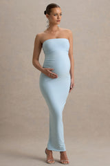 Juniper | Powder Blue Strapless Maternity Maxi Dress