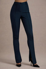 Wonder Woman | Navy High Waist Tailored Trousers With Hem Split