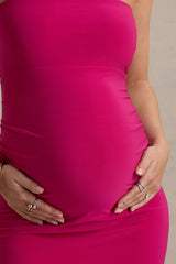 Juniper | Hot Pink Strapless Maternity Maxi Dress