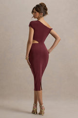 Calliope | Burgundy Cut-Out Gathered Midi Dress