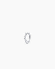 14k White Gold Diamond Pavé Single Huggie