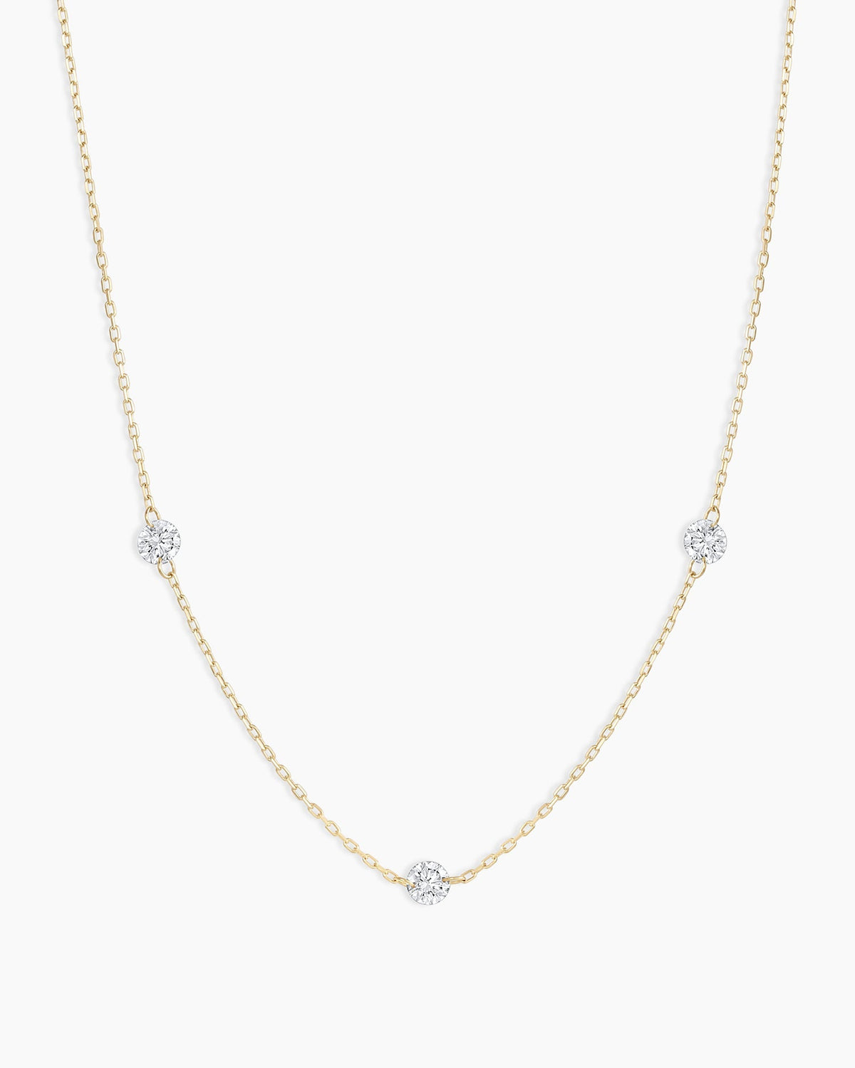 Floating Diamond Stationary Trio Necklace