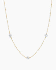 Floating Diamond Stationary Trio Necklace