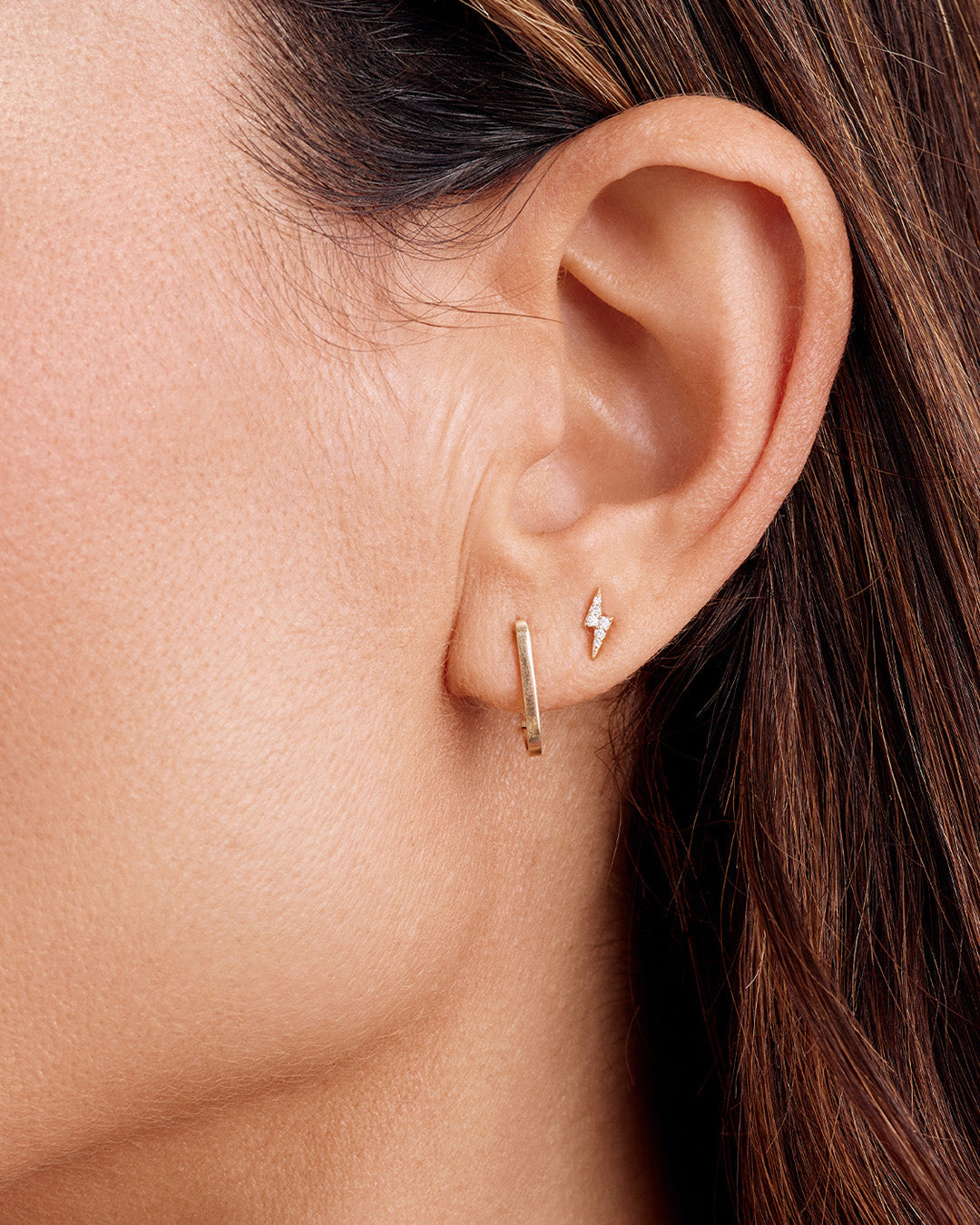 Diamond Lightning Single Stud