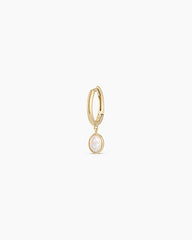 Opal Oval Single Huggie