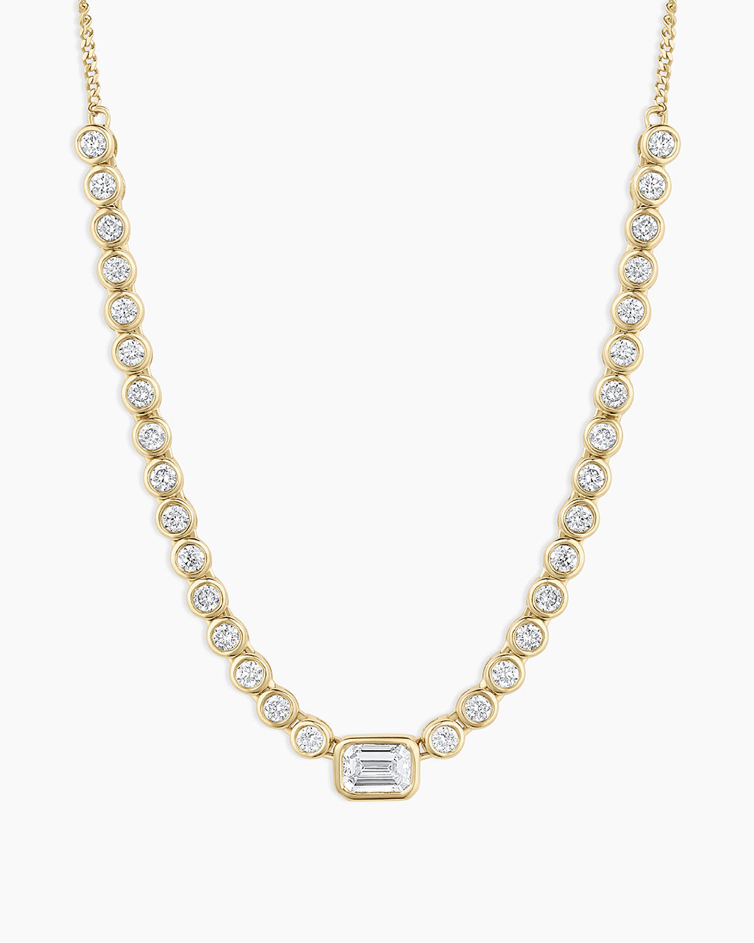 Lab Grown Diamond Emerald Row Necklace