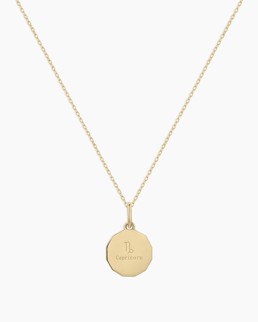 Diamond Zodiac Coin Charm Necklace