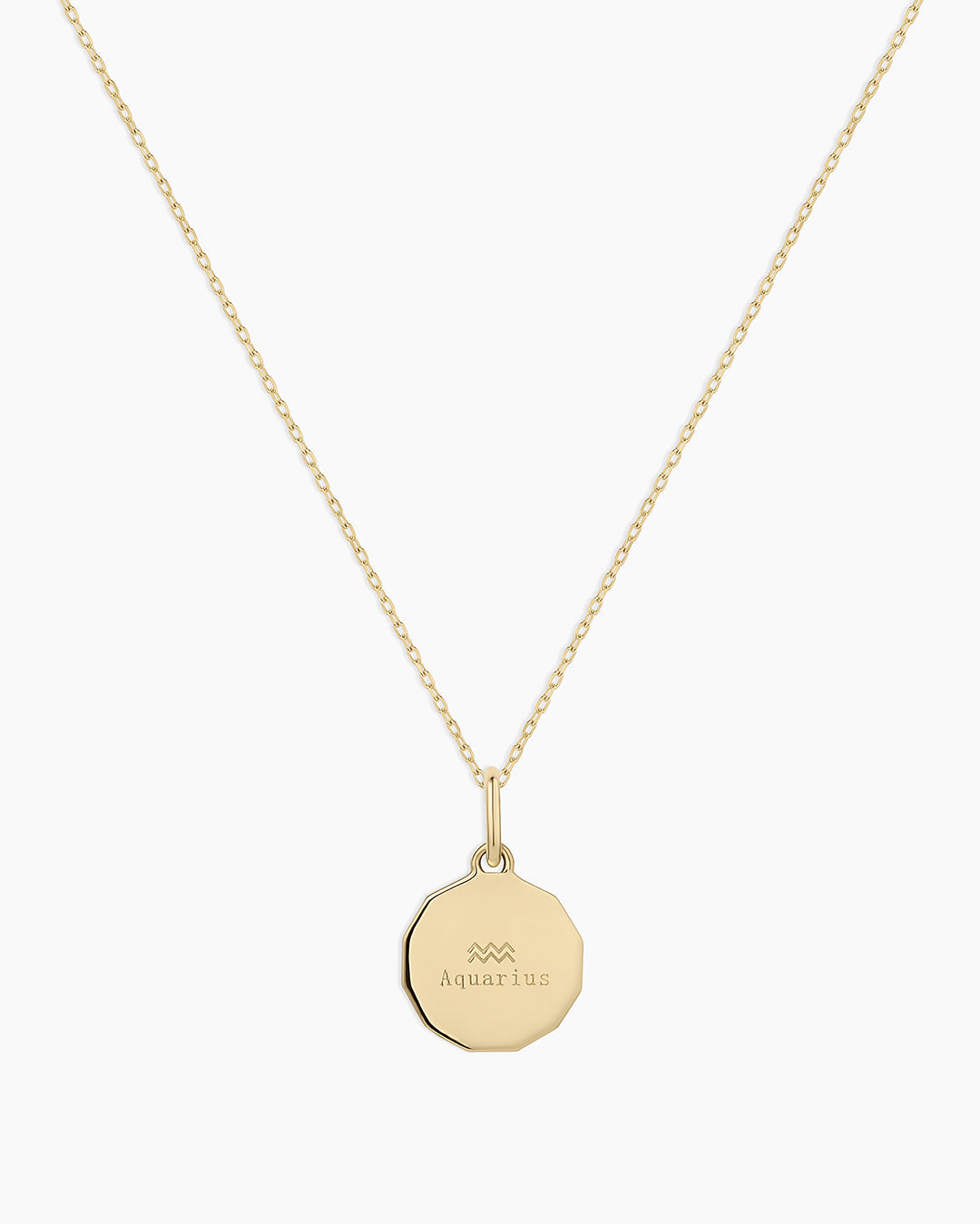 Diamond Zodiac Coin Charm Necklace