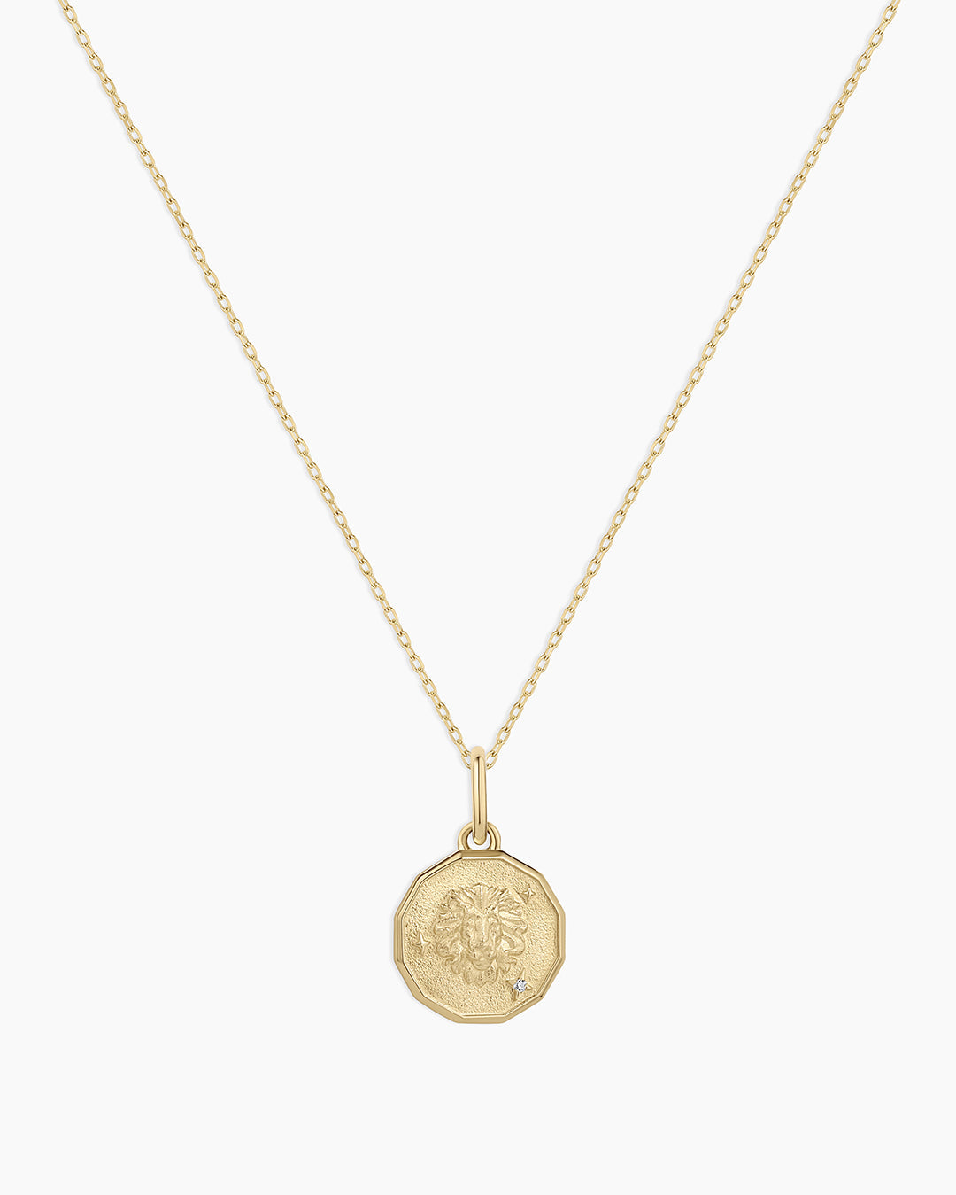 Diamond Zodiac Coin Charm Necklace