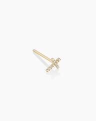 Diamond Cross Single Stud