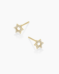 Diamond Star of David Studs