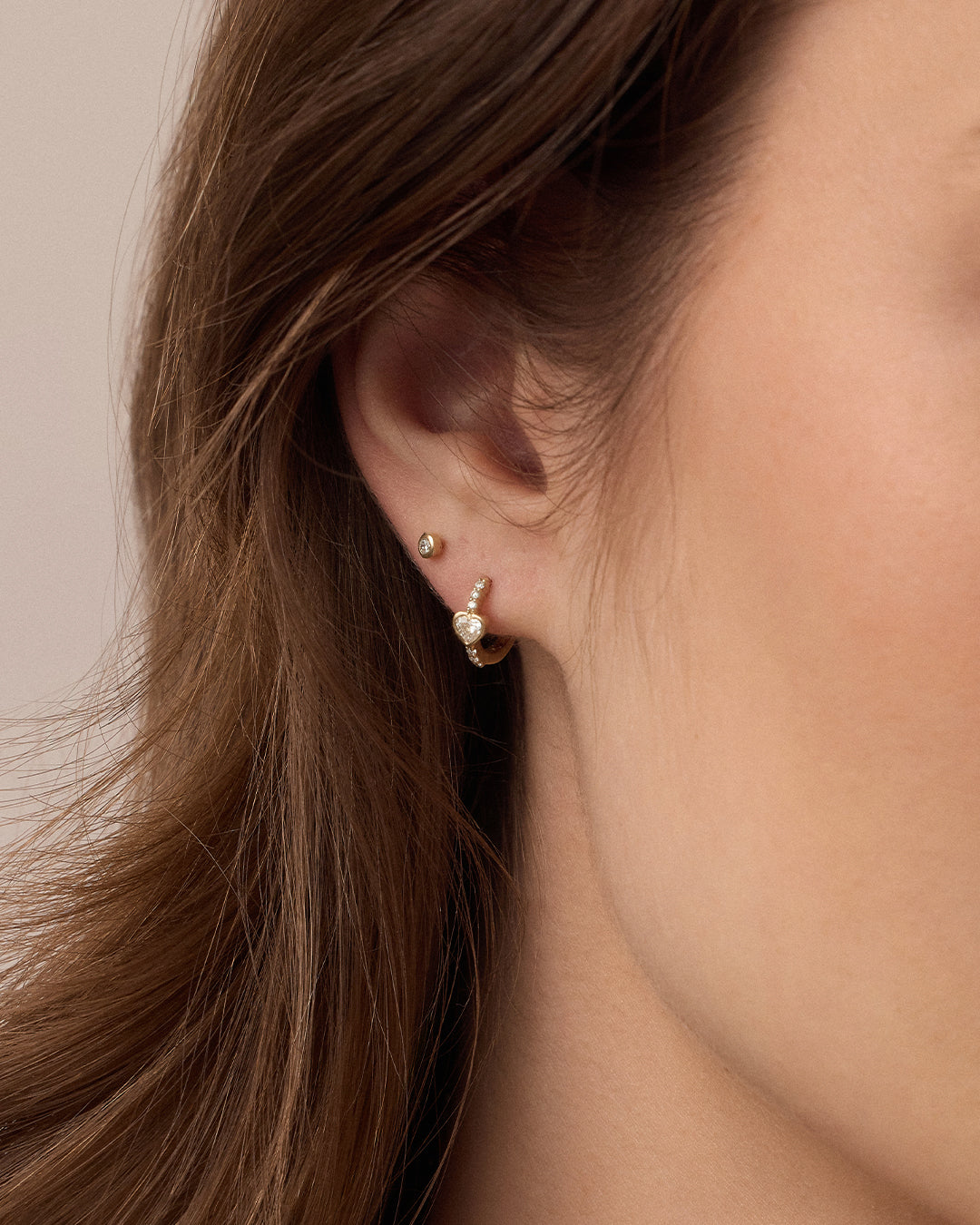 Lab Grown Diamond Heart Huggies