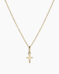 14k Gold Cross Charm Necklace