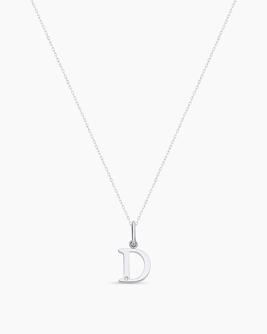 Diamond Vintage Alphabet Charm Necklace