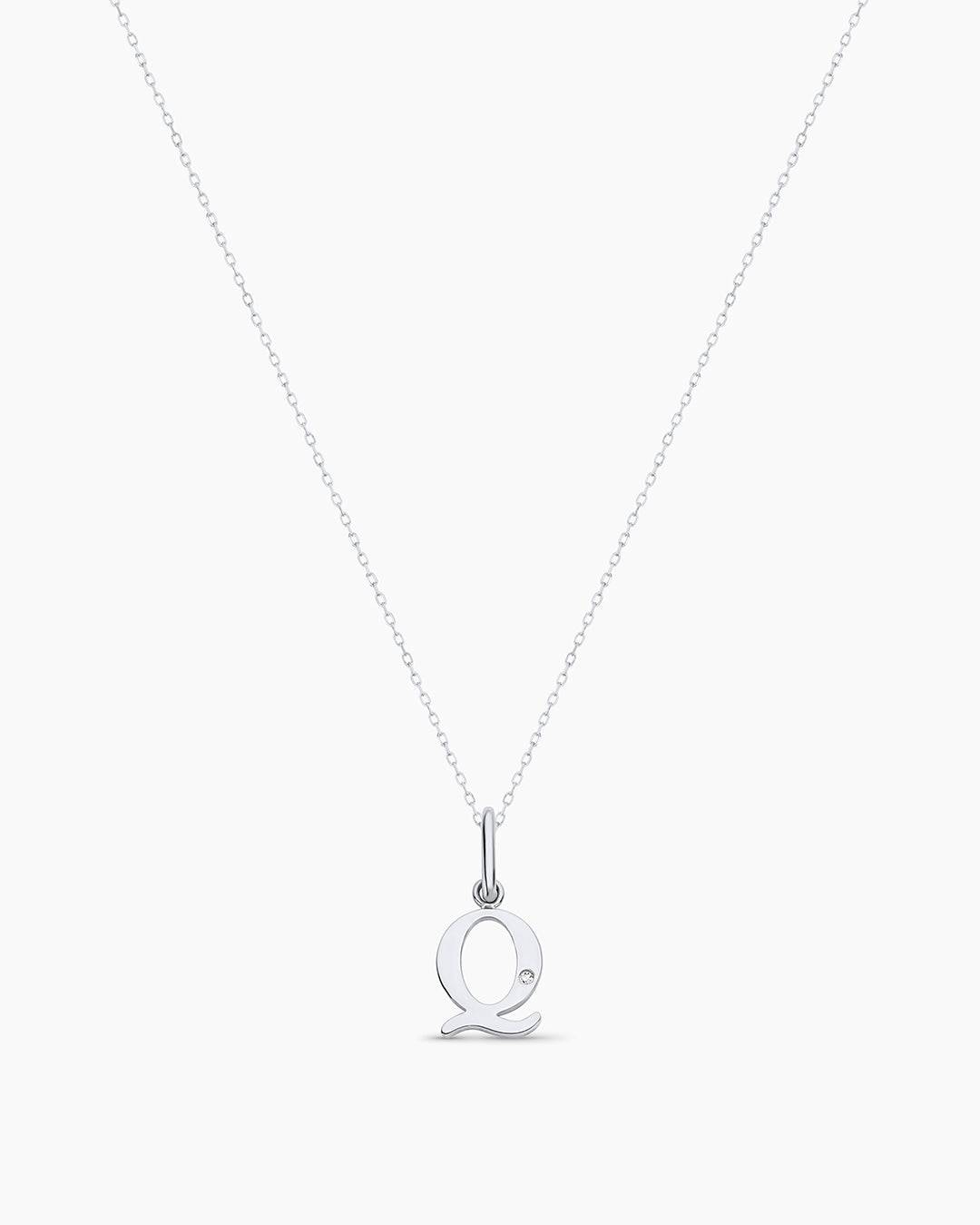 Diamond Vintage Alphabet Charm Necklace