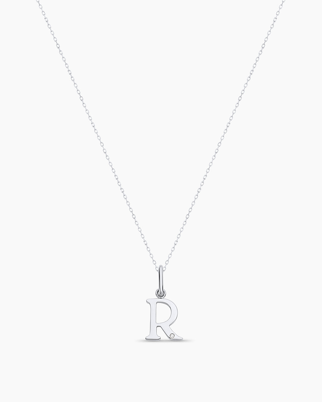 Diamond Vintage Alphabet Charm Necklace