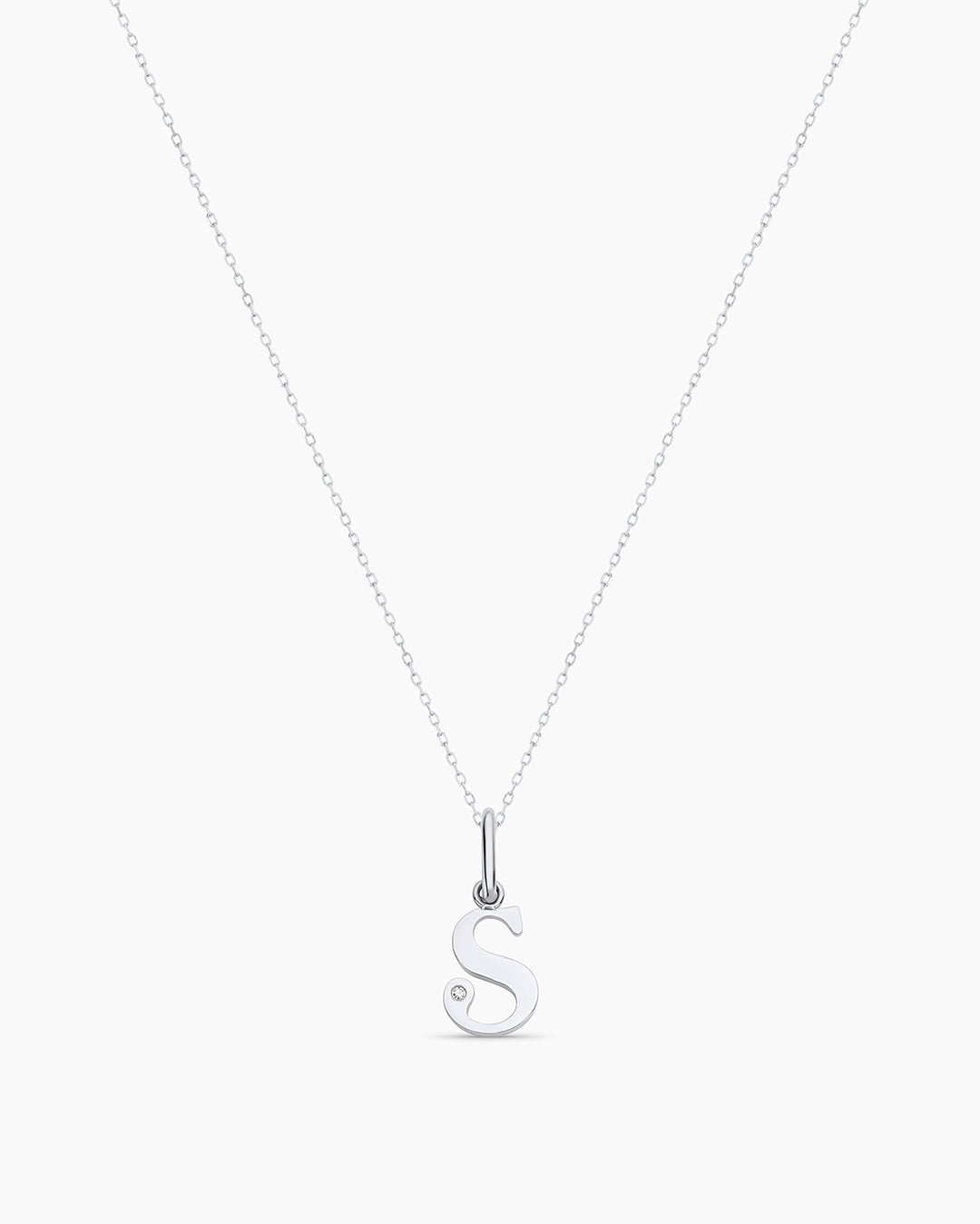 Diamond Vintage Alphabet Charm Necklace