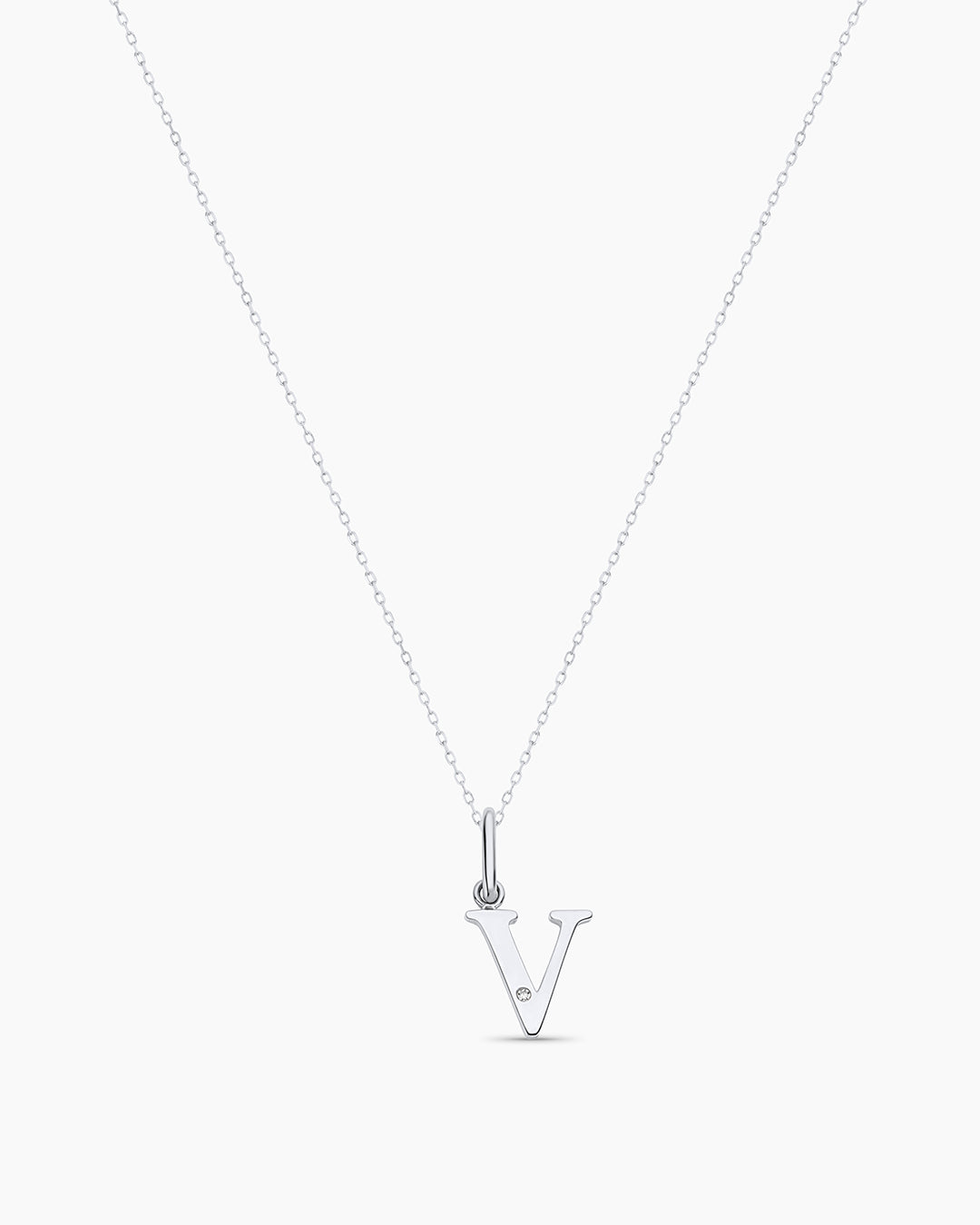 Diamond Vintage Alphabet Charm Necklace