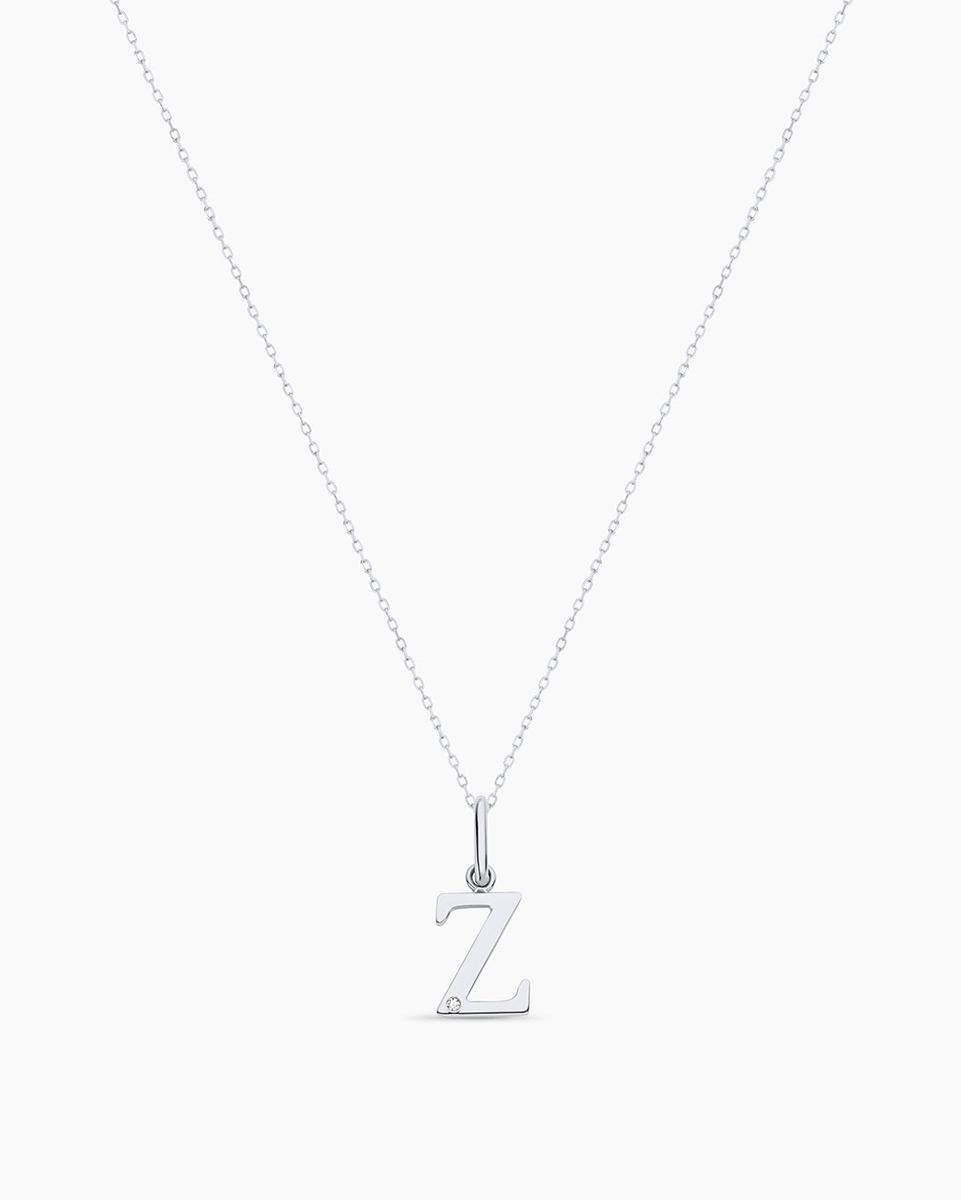 Diamond Vintage Alphabet Charm Necklace