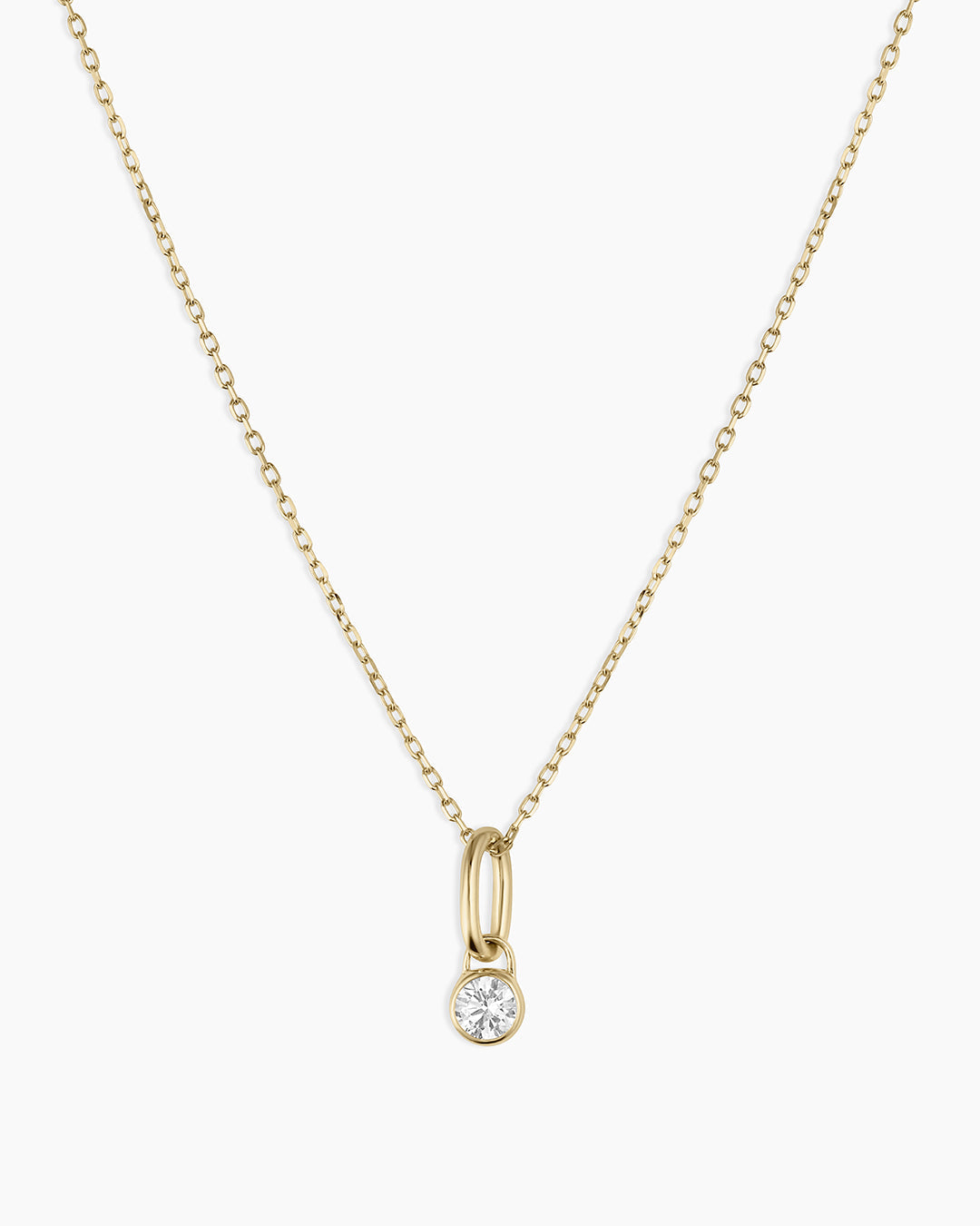 Lab Grown Diamond Halo Charm Necklace