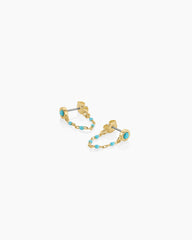 Turquoise Capri Chain Huggies