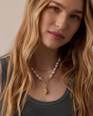 Gold Tulip Shell Charm Necklace