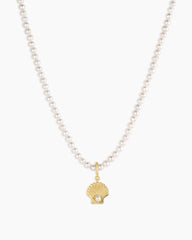 Shell Pearl Charm Necklace
