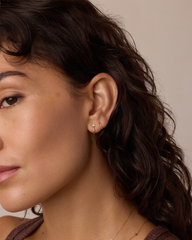 White Sapphire Bali Stud Huggies