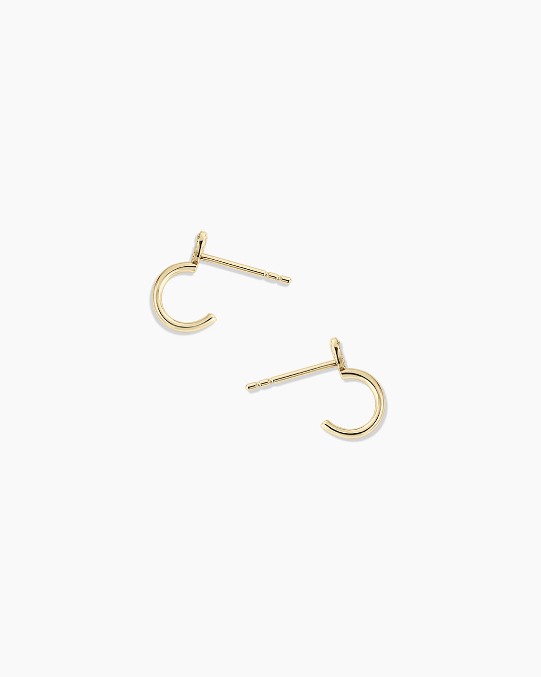 Diamond Heart Stud Huggies