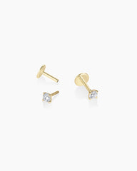 Lab Grown Diamond Solitaire Flat Back Studs
